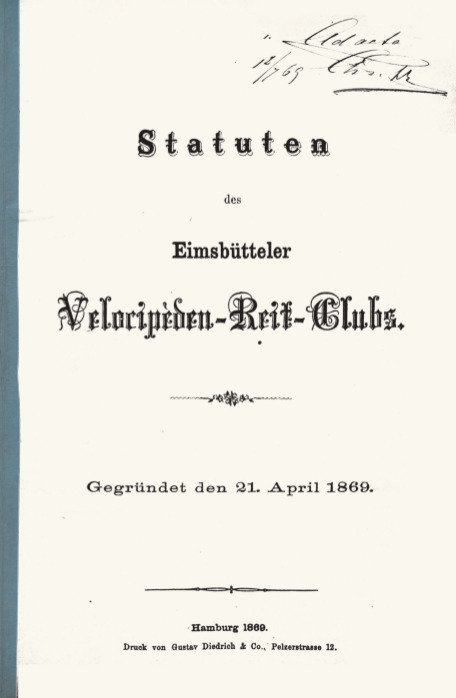 Statuten des Eimsbütteler Velocipèden-Reit-Clubs